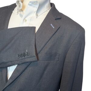 Mens Charcoal Grey Tailorbyrd 44L Blazer‎ Stretch 2-Button Sport Coat Jacket